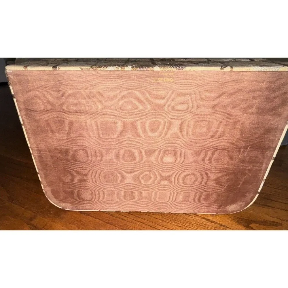 Neiman Marcus Vintage Fabric Jewelry Box Made In Italy